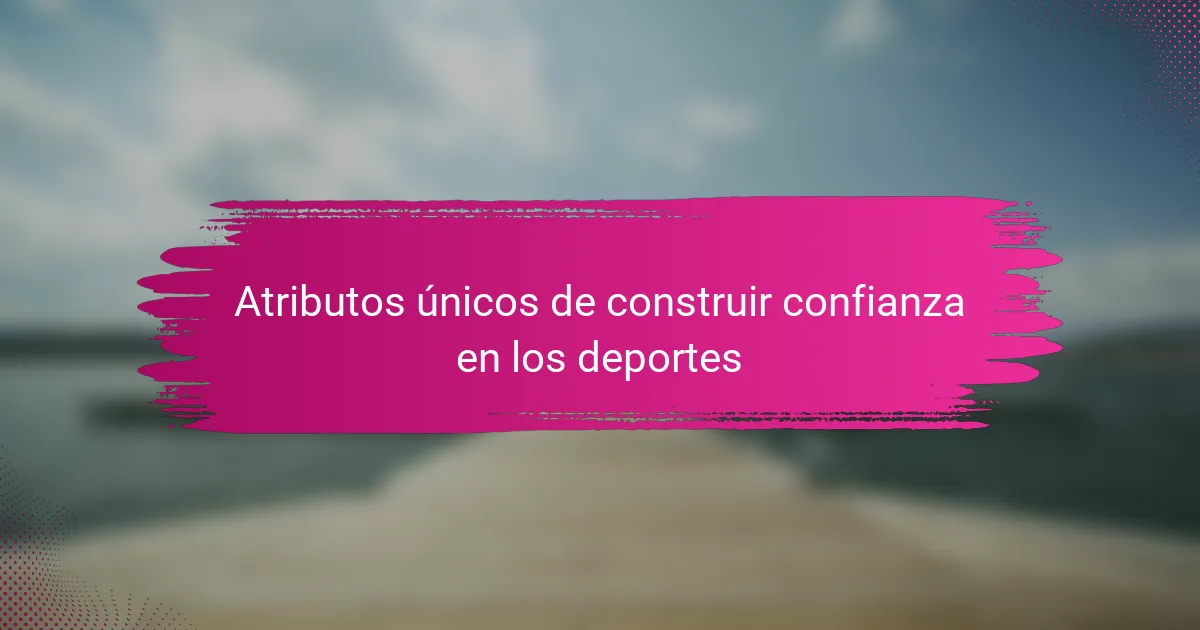 Atributos únicos de construir confianza en los deportes